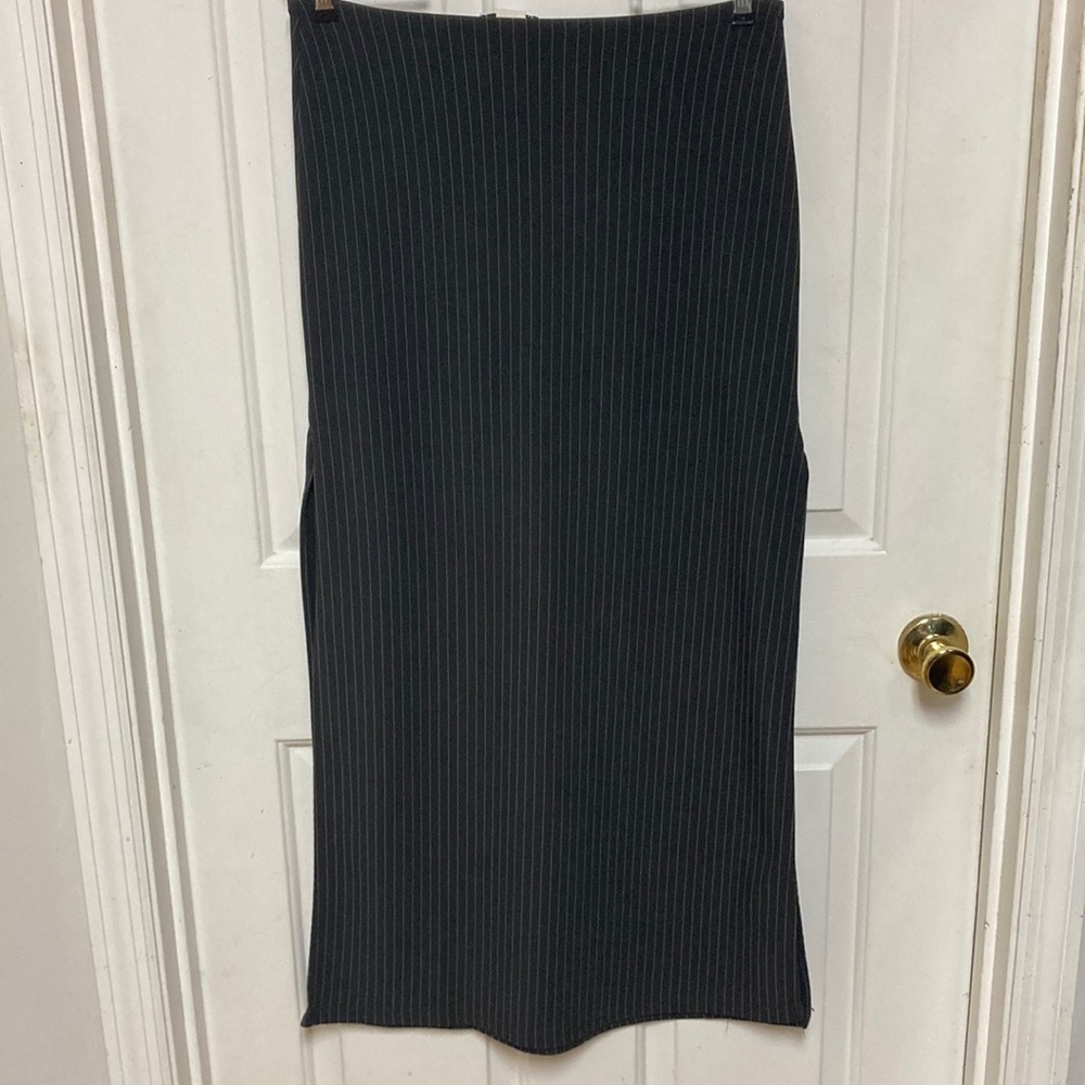 Chic dark gray Pinstripe Skirt